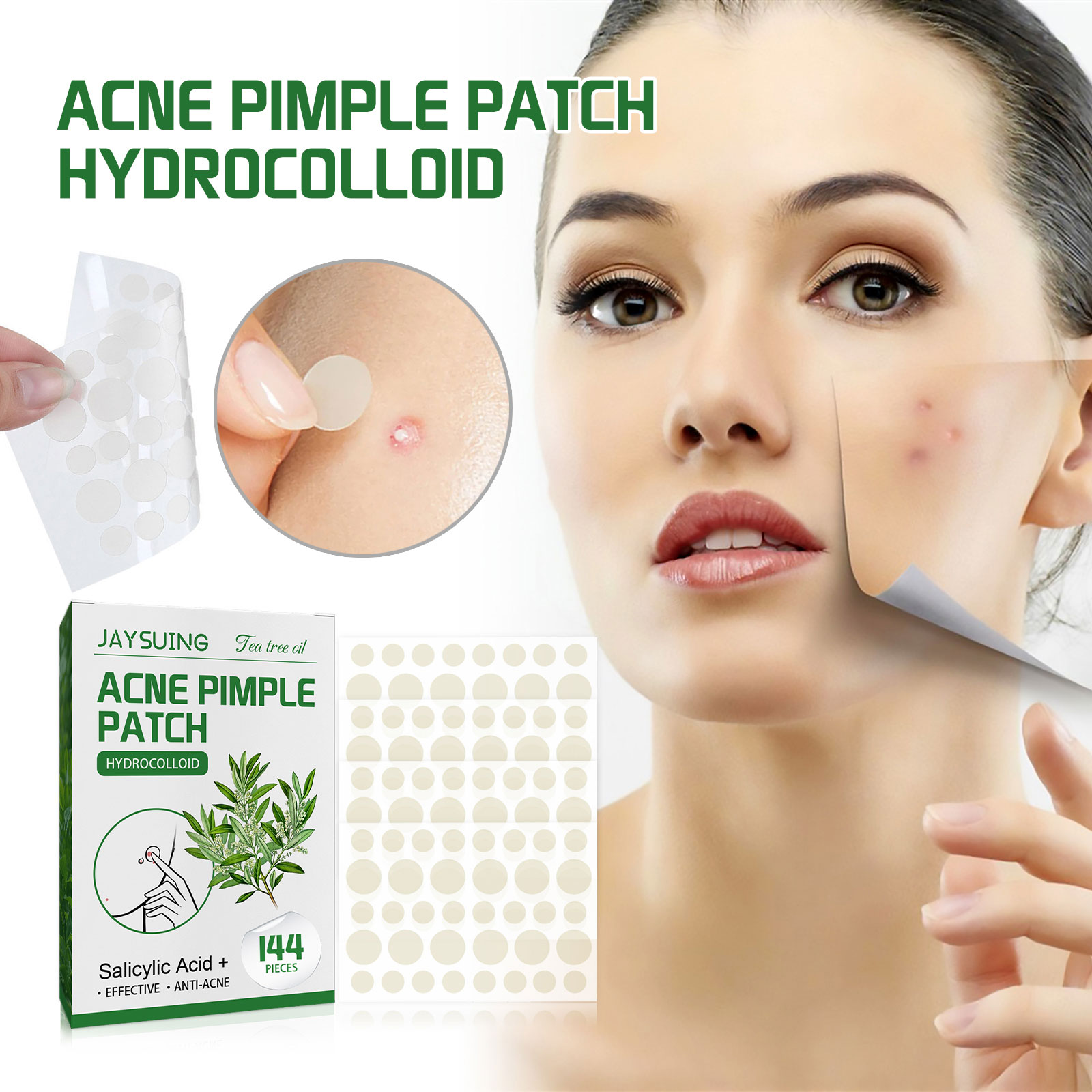 Herbal Wellness Tea - Acne Pimple Patches Translucent Hydrocolloid Stickers
