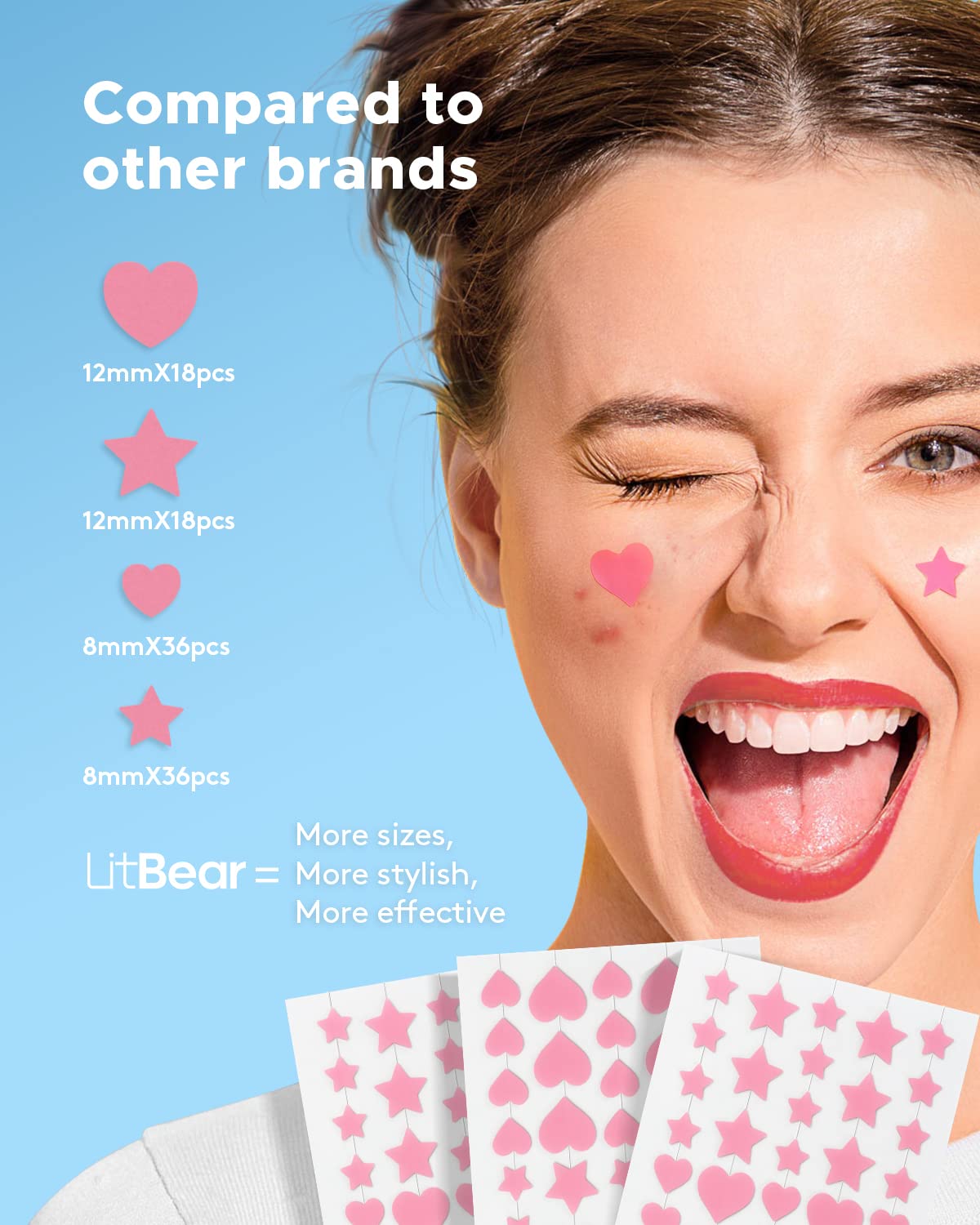 Pink Heart & Star Acne Patches - Herbal Wellness Tea review and price