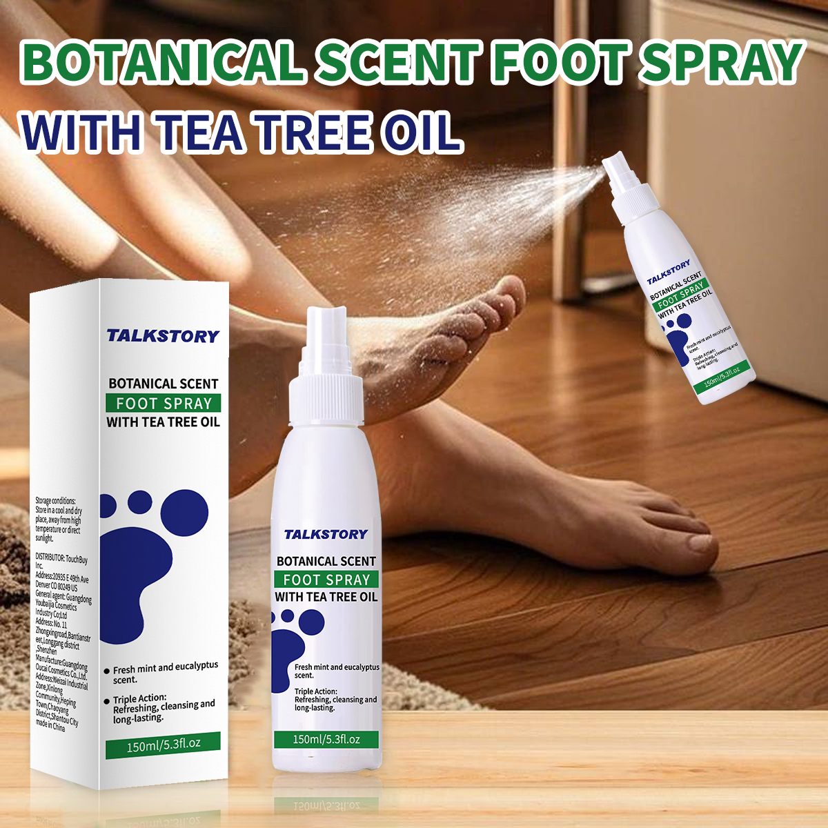 TALKSTORY Foot Deodorant Spray - Herbal Wellness Tea review and price